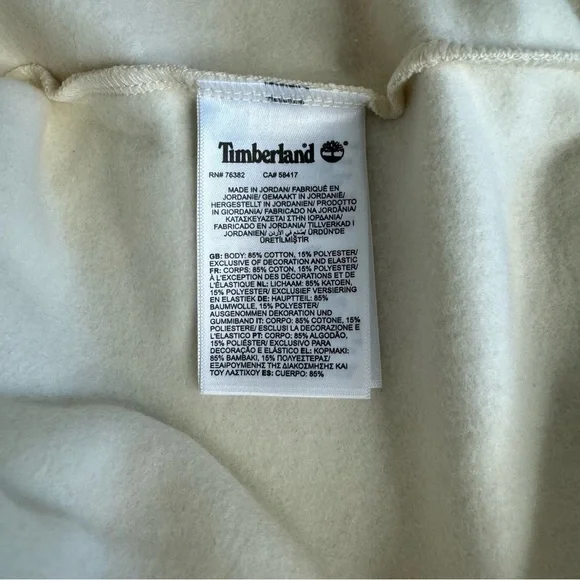 Timberland Womanβs Core + Funnel Neck Sweatshirt In Beige SZ. L - Picture 12 of 14